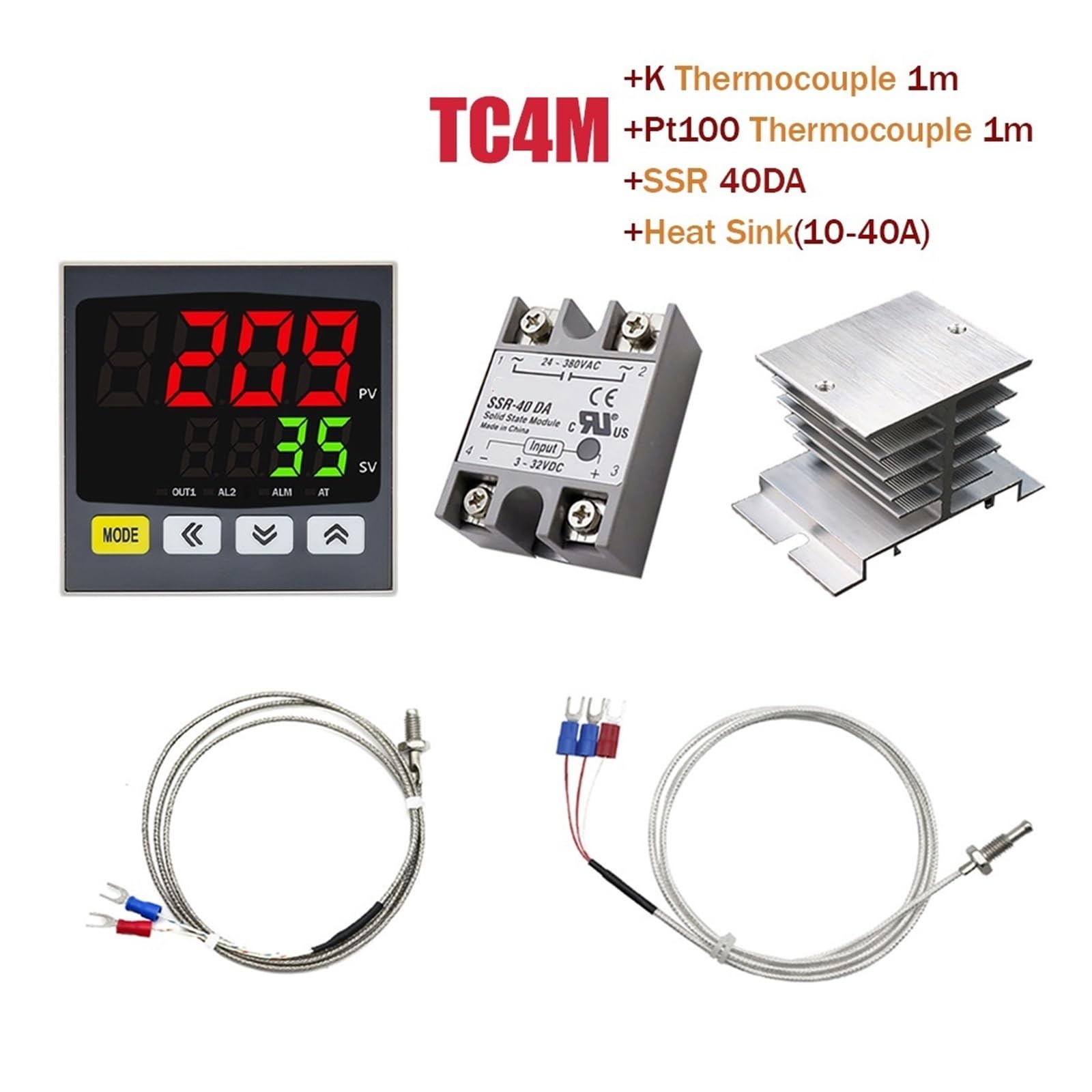 Inteligentny cyfrowy termostat PID regulator temperatury z wyjściem przekaźnika SSR, uniwersalne wejście, regulator temperatury ogrzewania i chłodzenia, regulator 110 V do 220 V AC (TC4M