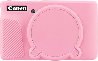 ARVOK Silicone Camera Case for Canon PowerShot SX740 HS with Screen Protector Soft Silicone Camera Cover with Removable Lens Cover, Anti-Slip & Anti-Scratch Pink