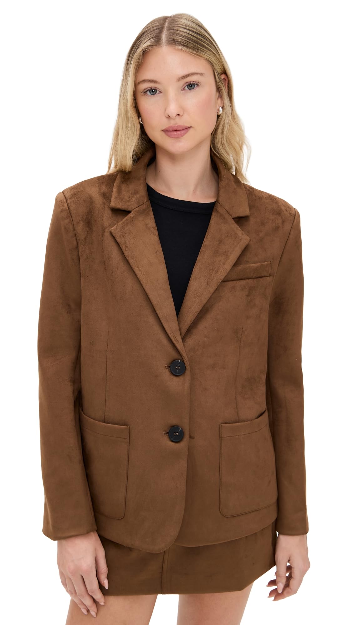 4TH RECKLESS Womens Ember Faux Suede Blazer