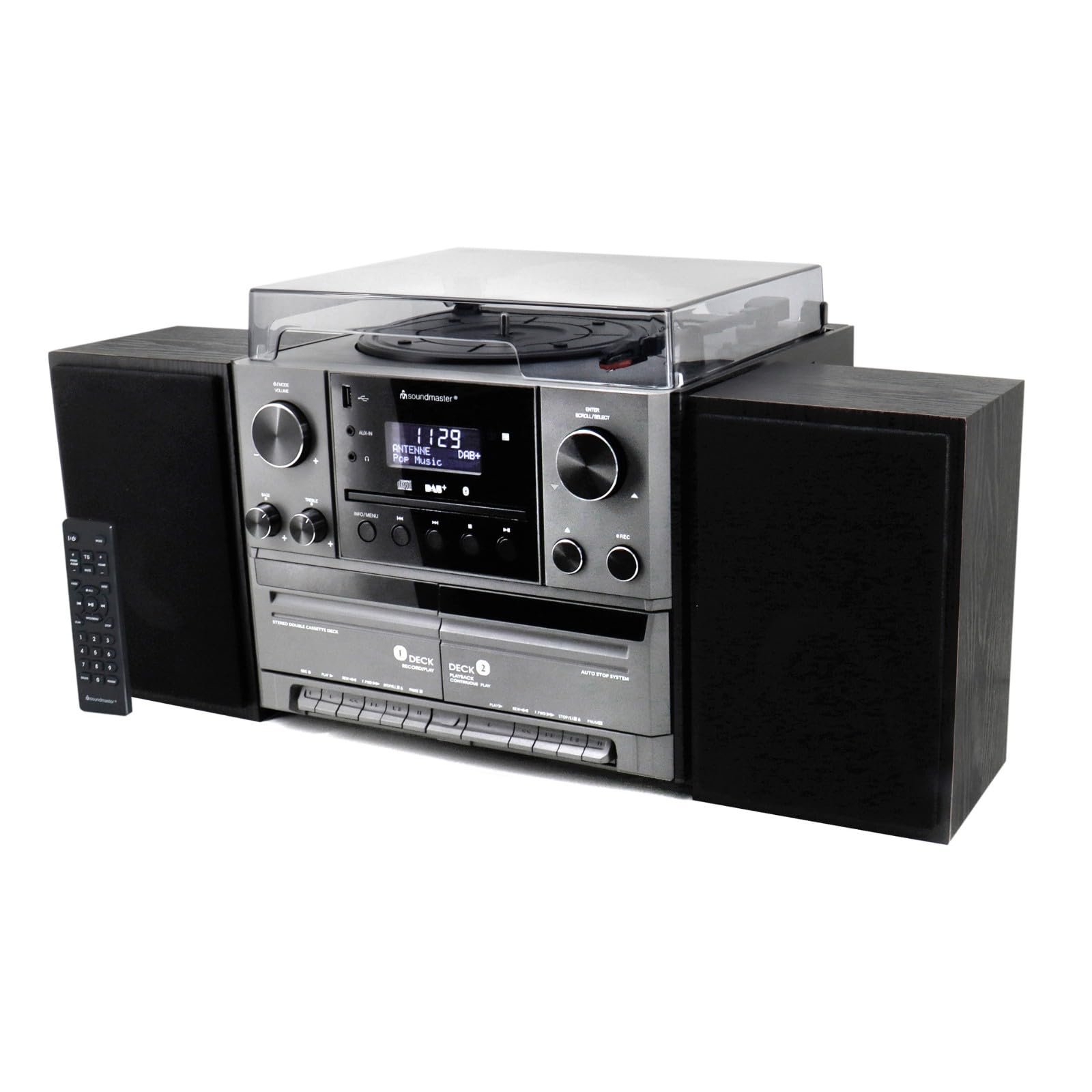 Soundmaster MCD5600SW Stereo System with Turntable, CD Player with Soundmaster MCD5600SW Stereo System with Turntable, CD Player with