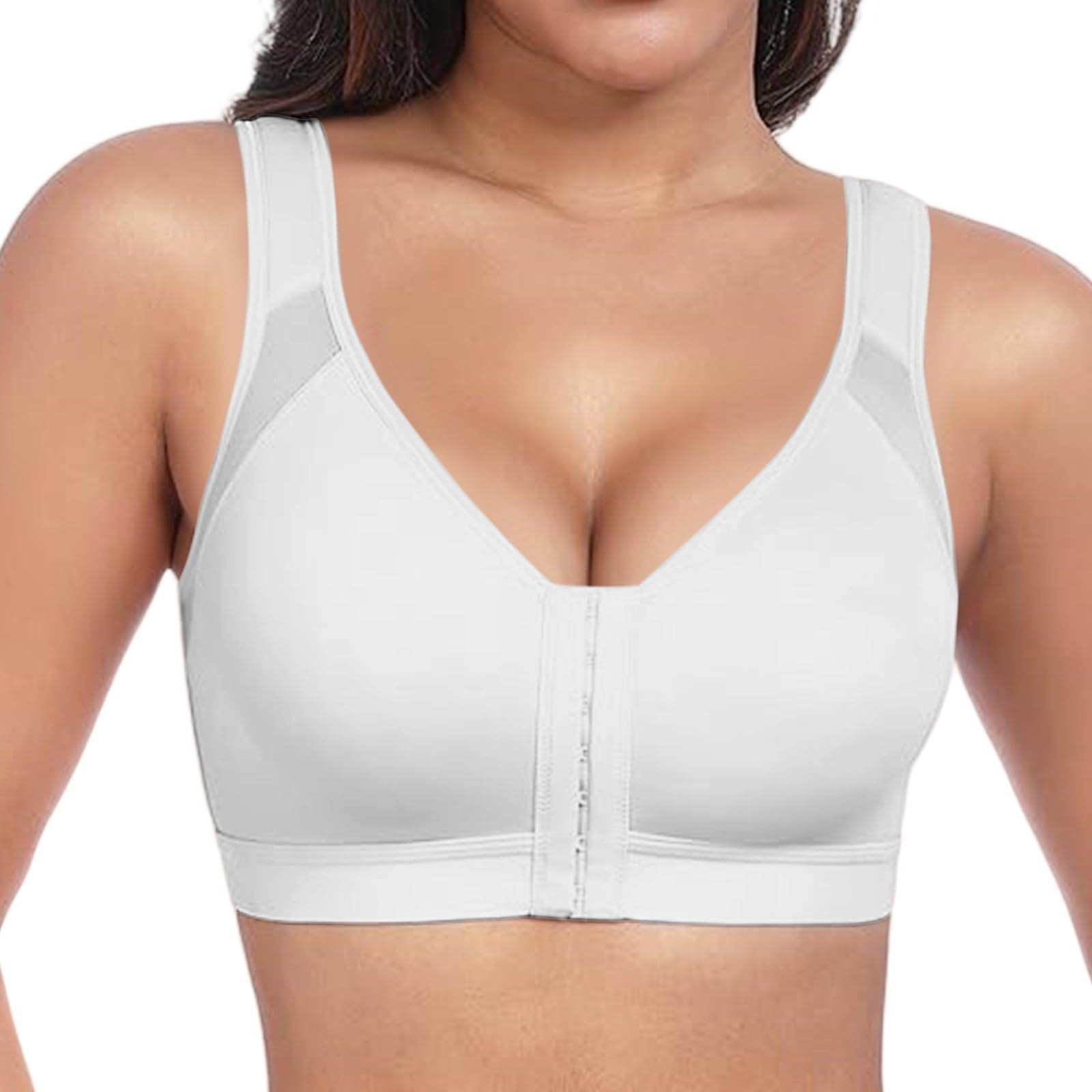 Sport Bras for Women Comfortable Racerback Front Closure Bra Plus Size Full Figure Unpadded Everyday Underwire for Big Bust