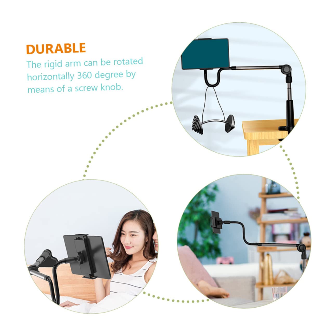 SEWACC Soporte para Móvil con Brazo Flexible y Desmontable para Streaming y Fotografía Cama