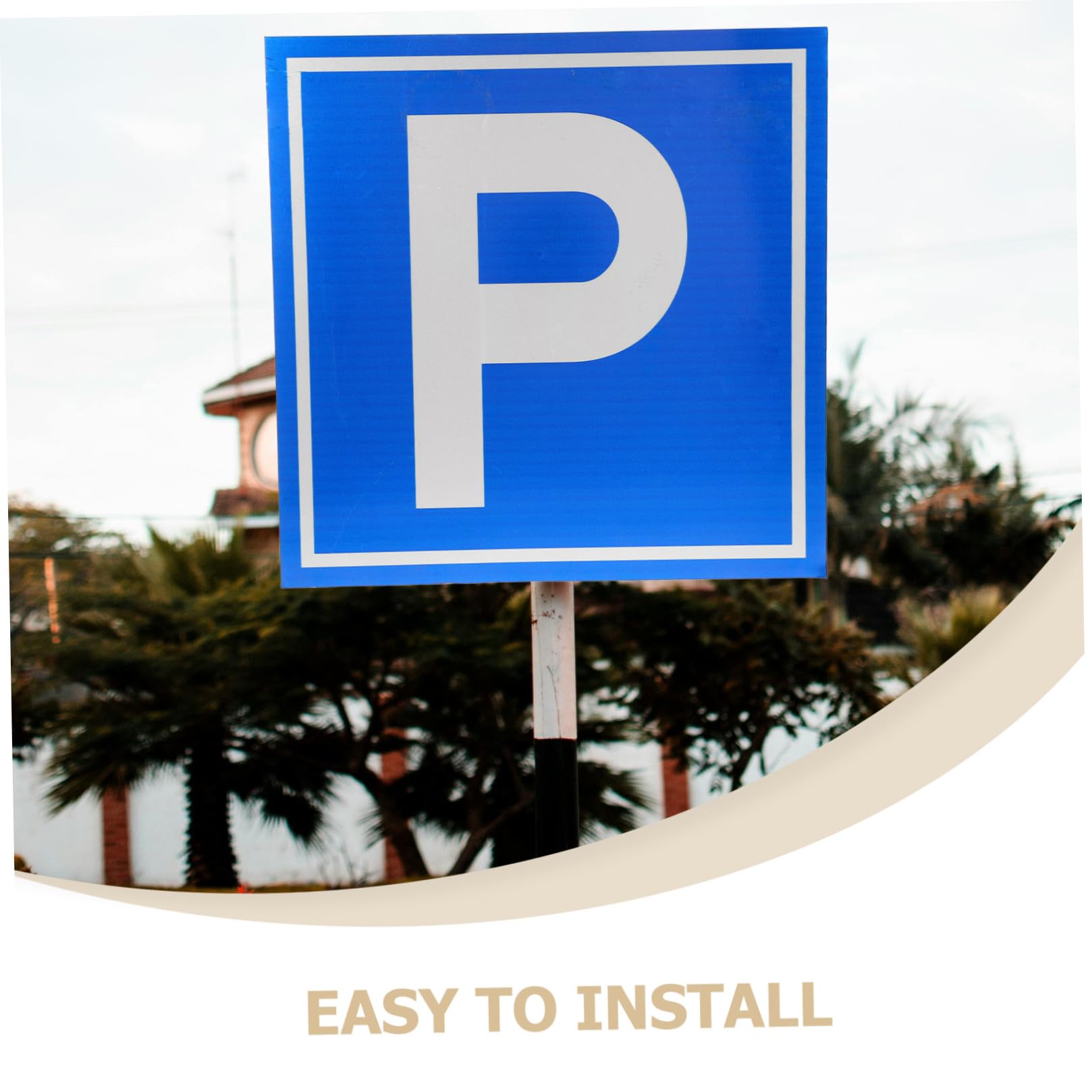 Amosfun Cartello Parcheggio Segnale di Sicurezza Simbolo P in Lega di Alluminio per Parcheggi, Visibilità Chiara e Segnaletica Funzionale per Luoghi Vari