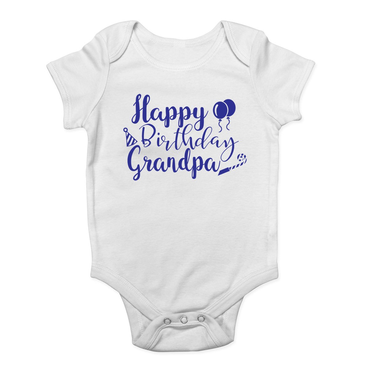 Shopagift Happy Birthday Grandpa Blue Boys Baby Vest Bodysuit