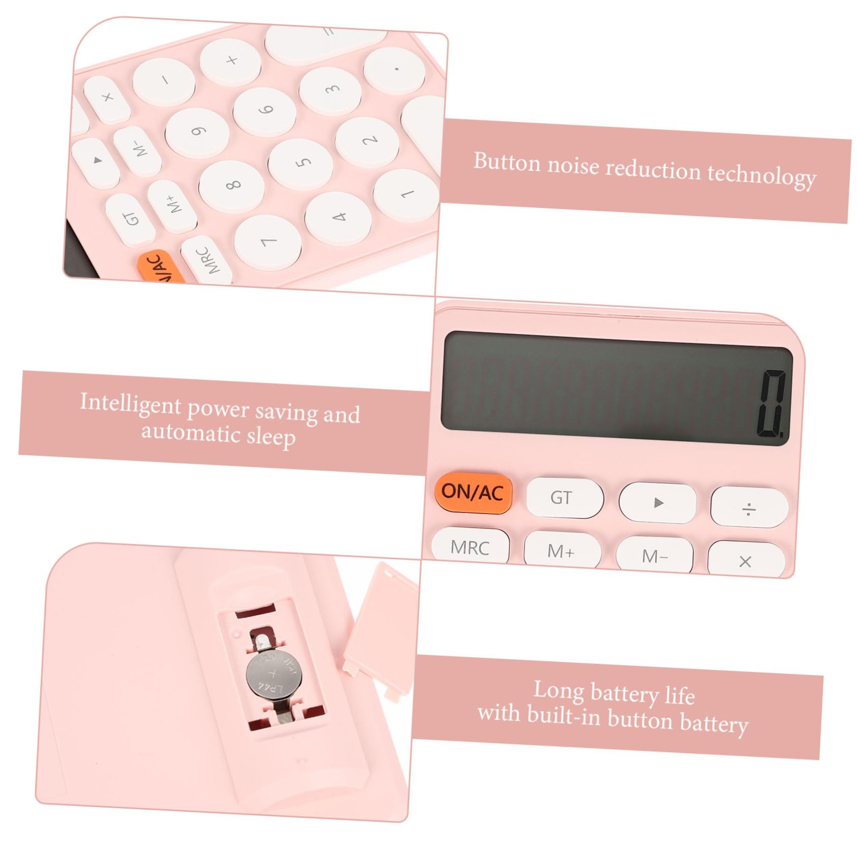 Lurrose 3pezzi Calcolatrice Portatile Colorata Per Ufficio e Scuola Calcolatrice Elettronica Con Display Lcd Strumento Di Calcolo Leggero Per Studenti e Professionisti Design Compatto e