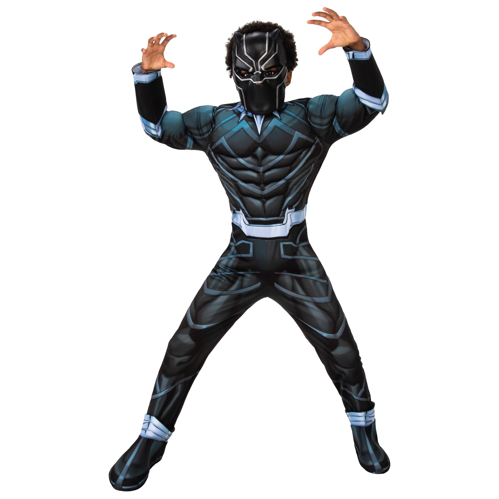 Rubie's 301734M Black Panther Deluxe Kinderkostüm, Jungen, Mehrfarbig, 9-10 Jahre Halloween