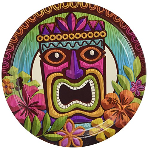 Assiettes tropicales tiki pour fête d'été luau lot de 60 Amscan
