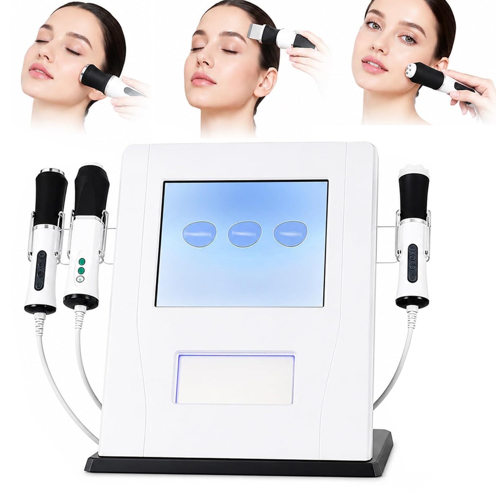 Dispositivo di Bellezza per Il Viso A Bolle di Co2 E Ossigeno, Dispositivo di Ringiovanimento Cutaneo A Radiofrequenza 3 in 1, Lifting del Viso, Rassodamento della Pelle, Esfoliazione