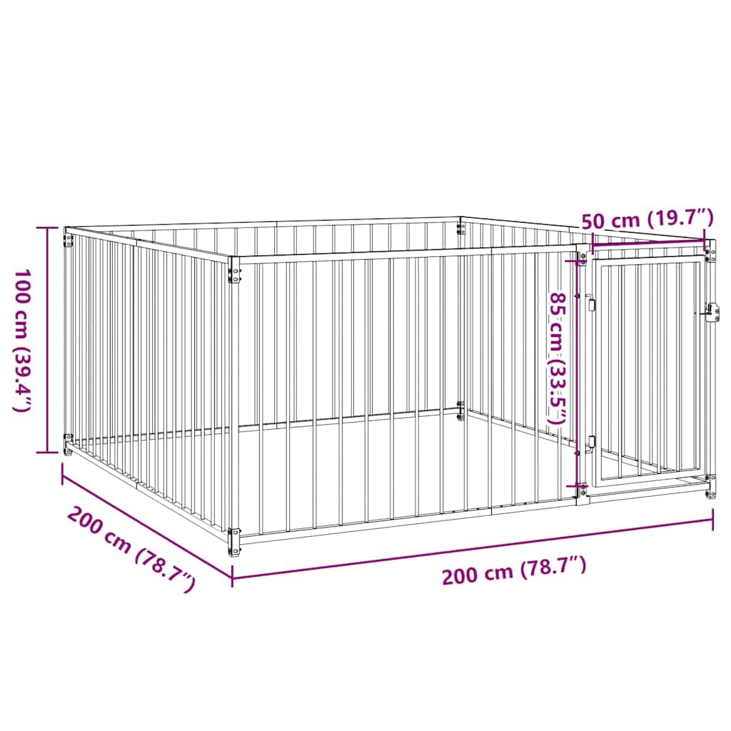 vidaXL Outdoor Hundezwinger 200x200x100cm Hundekäfig Hundehaus Hundehütte