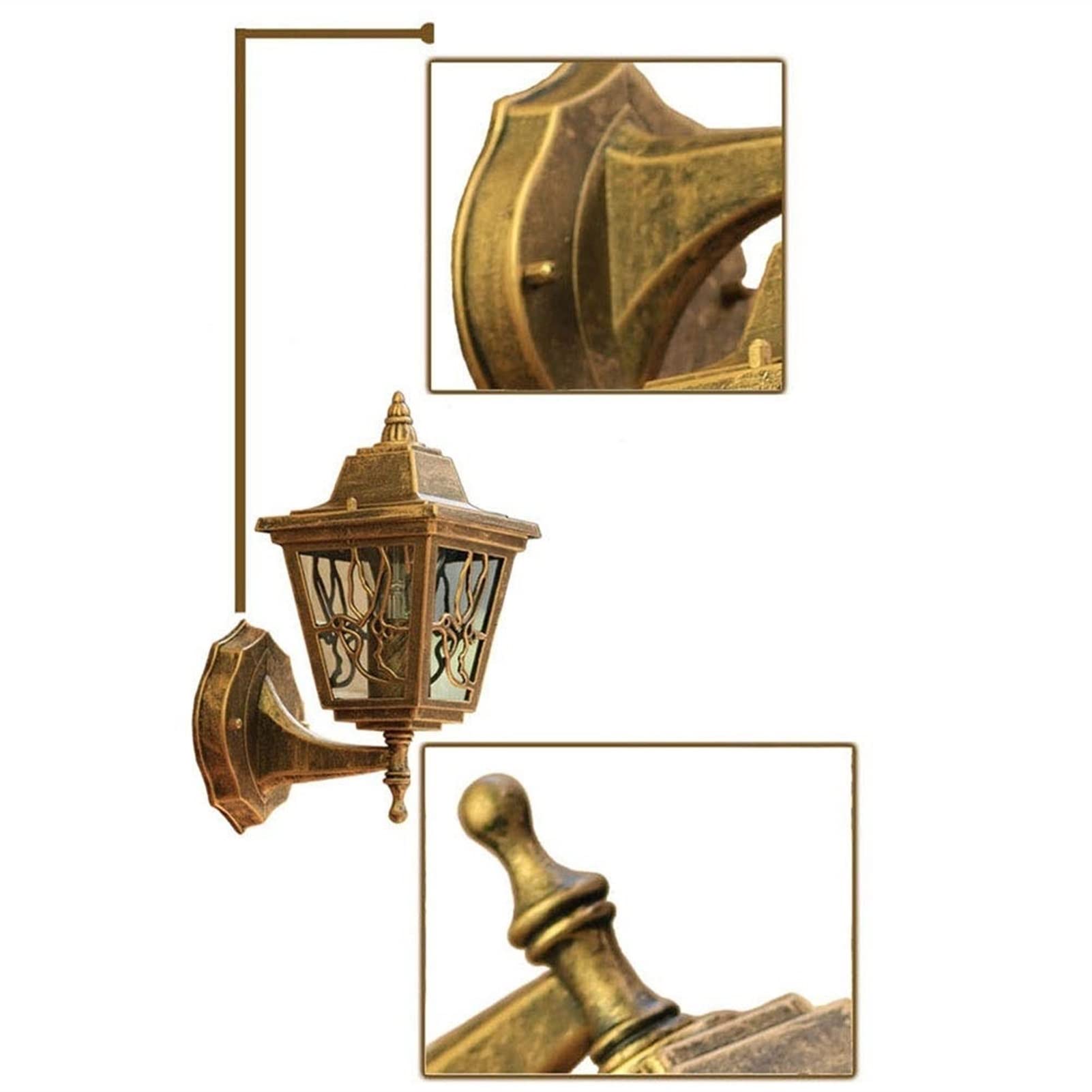 Applique Murale européenne rétro d'extérieur étanche IP55, luminaire décoratif pour Balcon, terrasse, Jardin, intérieur ou extérieur, éclairage de vanité en Cristal