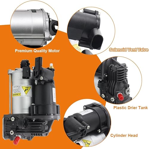 Miniatura 5 de Bomba de compresor de suspensión neumática 1643201204 compatible con Mercedes Benz GL320 GL350 GL450 GL550 ML320 ML350 ML350 W164 X164 AMG