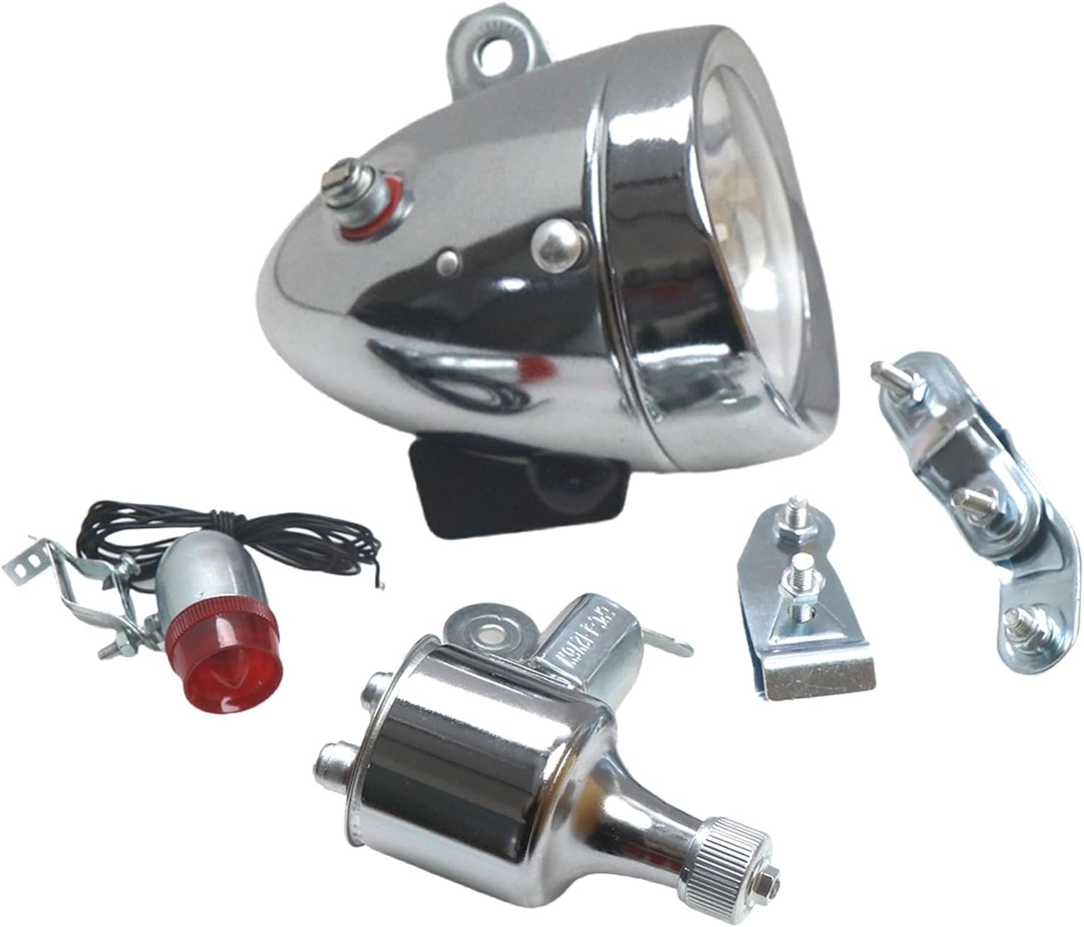 JRL 12V 6W 6V 3W Motorized Bicycle Head Tail Lamp Friction Generator Dynamo Light Kit Suit