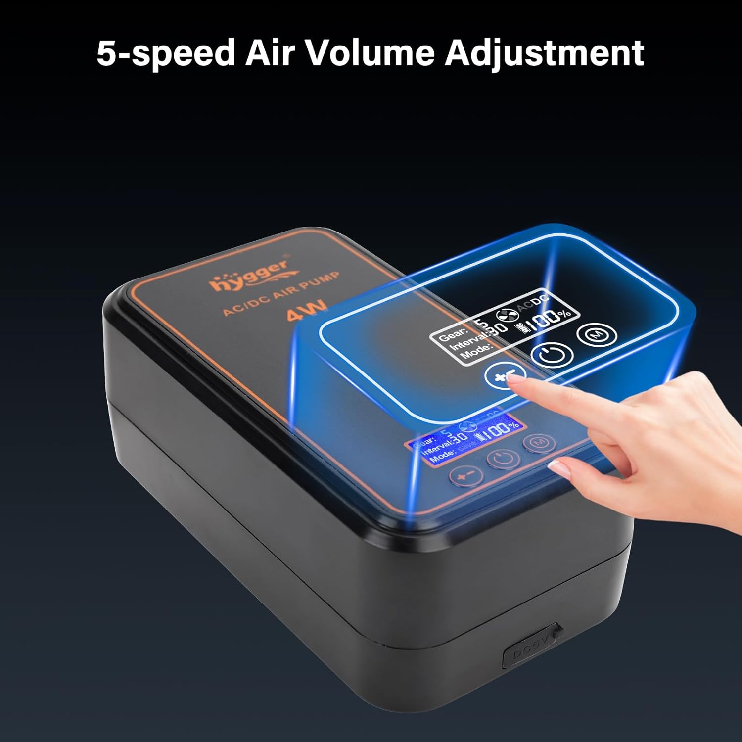 hygger Aquarium Air Pump, Rechargeable Portable Oxygen Pump with Single/Dual Outlets, Ultra Quiet Battery Powered Air Bubbler for Fish Tank up to 200 Gallo 4W for Aquarium up to 200 Gal