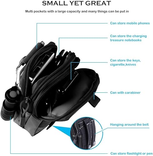 Miniatura 2 de Funda táctica para exteriores, estilo militar, para cinturón de cadera, monedero, funda para teléfono para pistolas compactas, subcompactas,