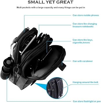 Utility Pouch Gadget Belt Waist Bag with Cell Phone Holder for Compact Carry Waist Pack