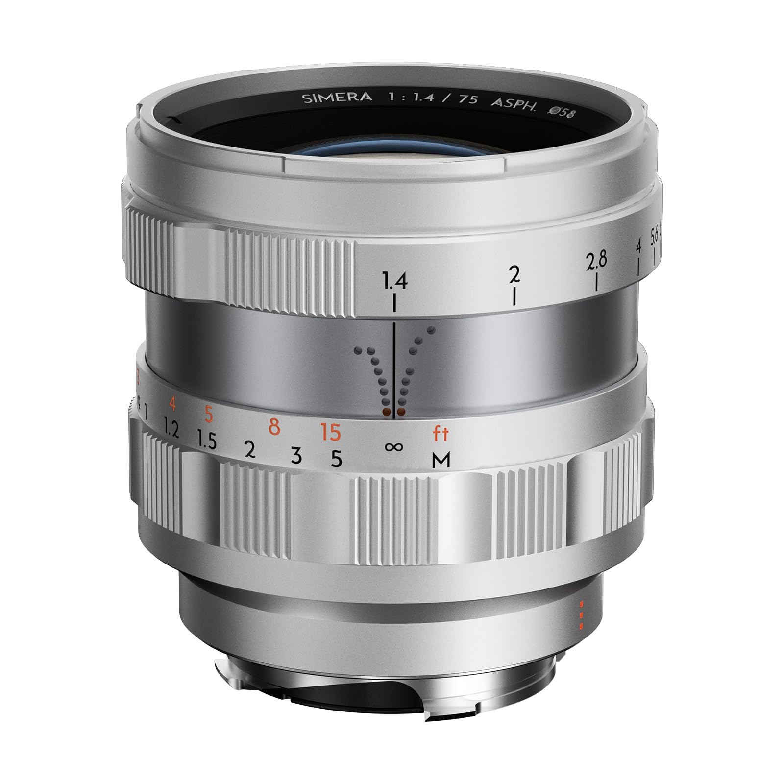 Thypoch Simera 75mm f1.4 Leica M Mount Lens - Silver