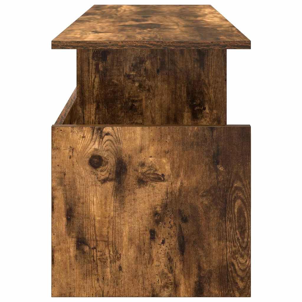 Tavola per TV in rovere affumicato, bassa, 102 x 35 x 45 cm, in legno, design moderno, spazio per soggiorno e camera da letto