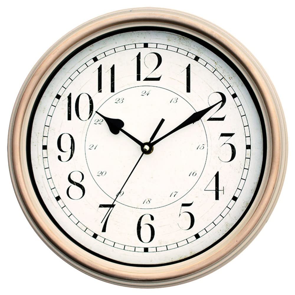GPDNBIEU, 12 Inch Retro Wall Clock,Silent Non Ticking Battery Operated Movement,Oval Decorative Clocks