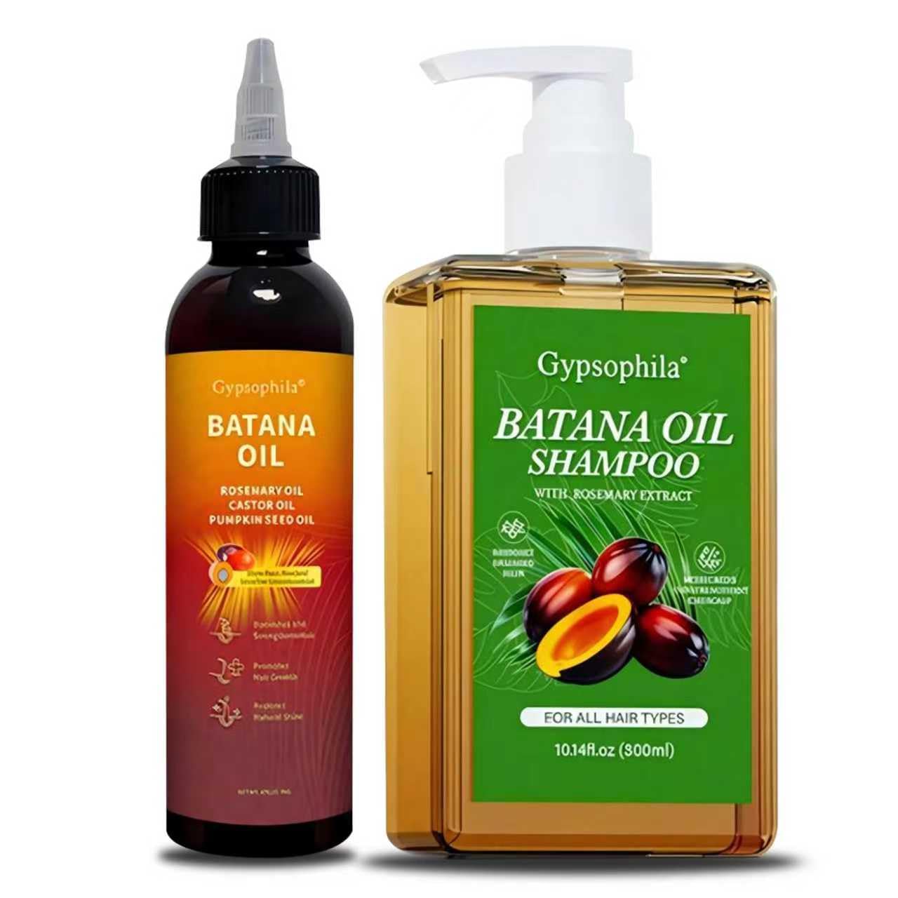 Umex Batana Oil Hair Care Set Nourishing Shampoo 4-in-1 Hair Oil Rosemary Castor Pumpkin Seed Oils Hair Growth