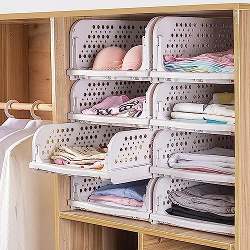 KARBAG Set of 3 Wardrobe Storage Box, Stackable Wardrobe Storage