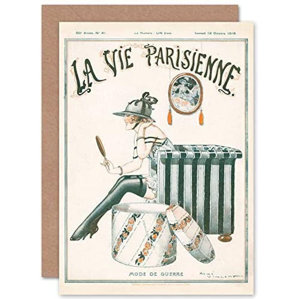 Artery8 La Vie Parisienne Greetings Card - Beige