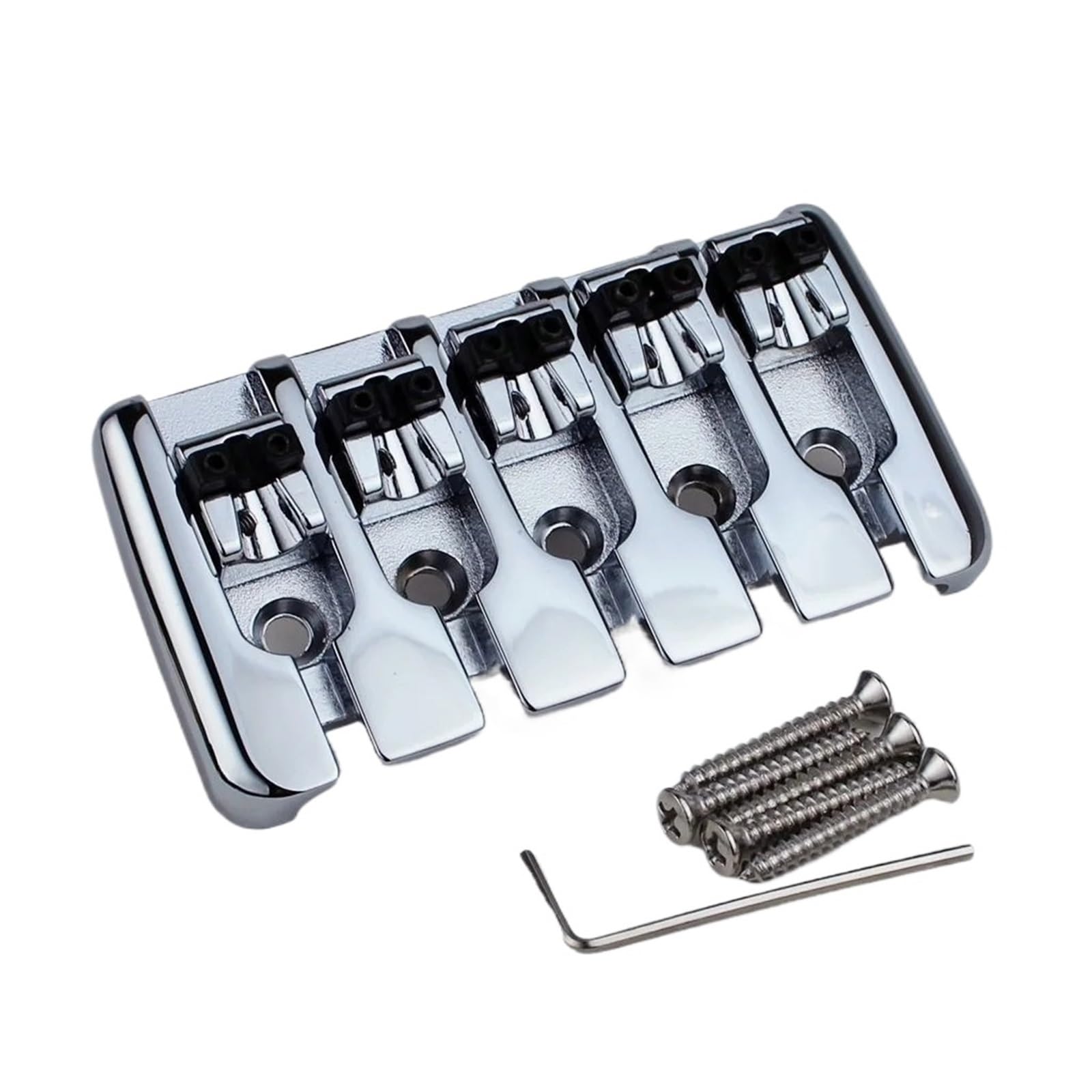 Chromowany 5-strunowy masywny mostek elektryczny JZ/precyzyjny mostek do gitary basowej - BB002(BK)
