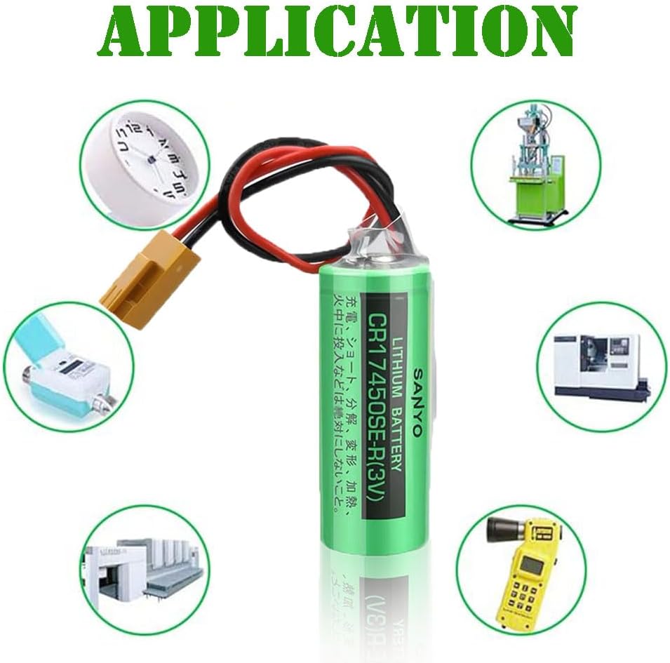 <- 6 pcs -> 3V 2500mah CR17450SE-R / A98L-0031-0012 PLC Battery with Plug for FANUC CNC System Non-Rechargeable