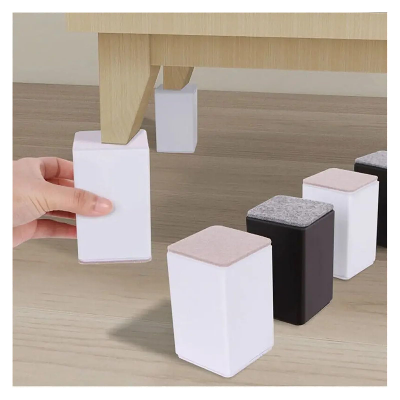 Elevadores para Muebles 4 Almohadillas Elevadoras de Patas de Acero al Carbono for Muebles, for sofá, Mesa, Silla, Redondas, Resistentes, Protector de Suelo(White-60x30MM)