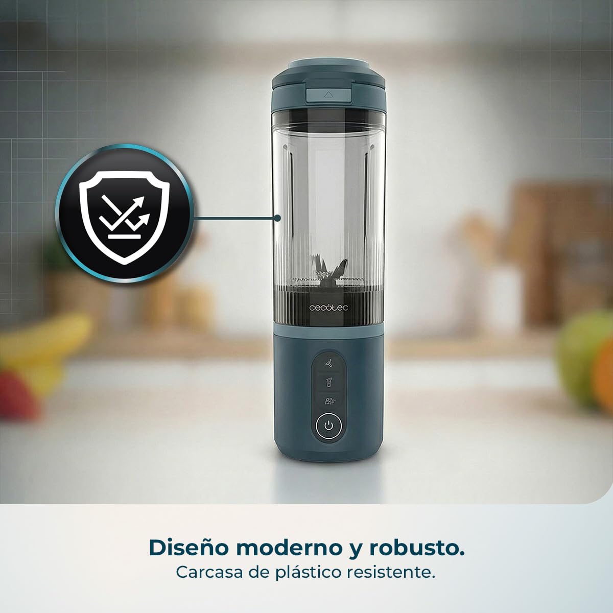 Cecotec Batidora de Vaso Individual Power Titanium Shake2Go Dark. 180W, Vaso Tritan 600ml Libre BPA, 3 Programas Automáticos, Diseño Compacto y Portátil, Smoothies Listos para Llevar — view 10