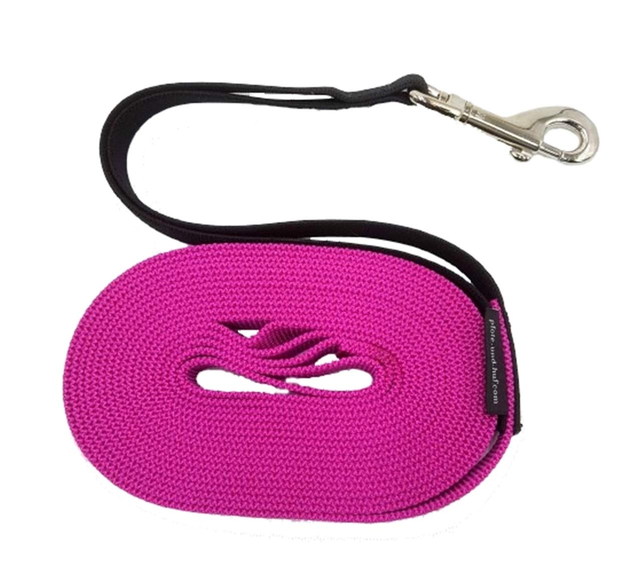 Schleppleine Fährtenleine mit Rückdämpfer 3m - 50 m für mitterle und große Hunde 20mm / 25mm breit (50m, Flieder Gurtbreite: 20mm)