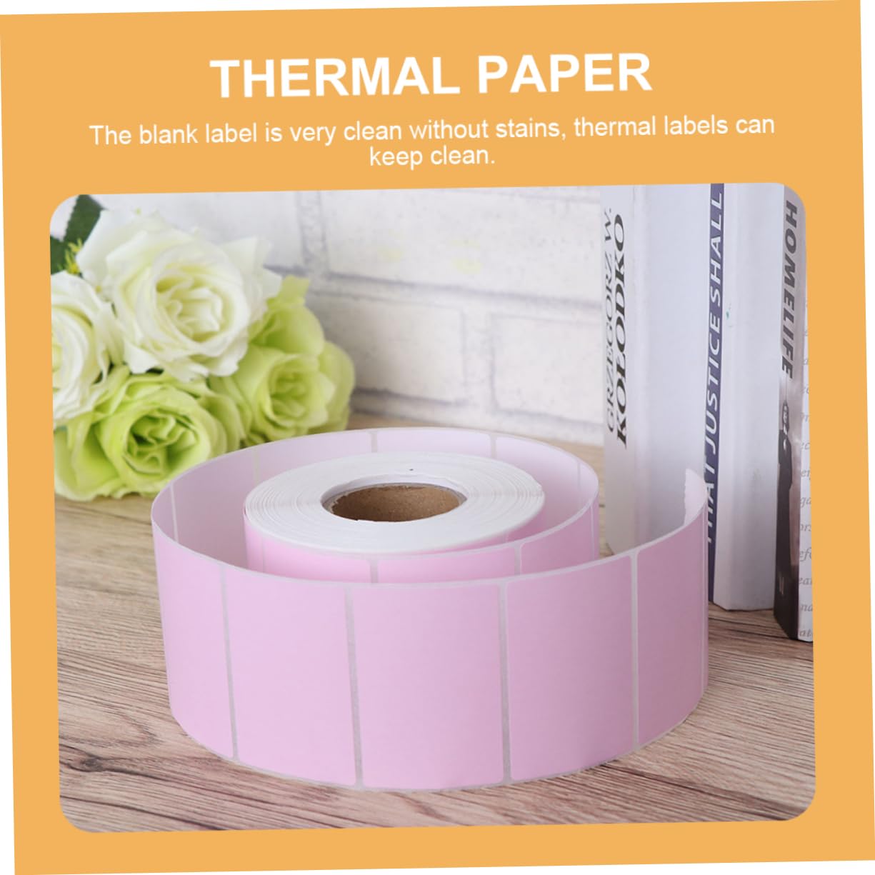 Etichette Termiche Rosa 60x40, 2 Pezzi di Carta Termica