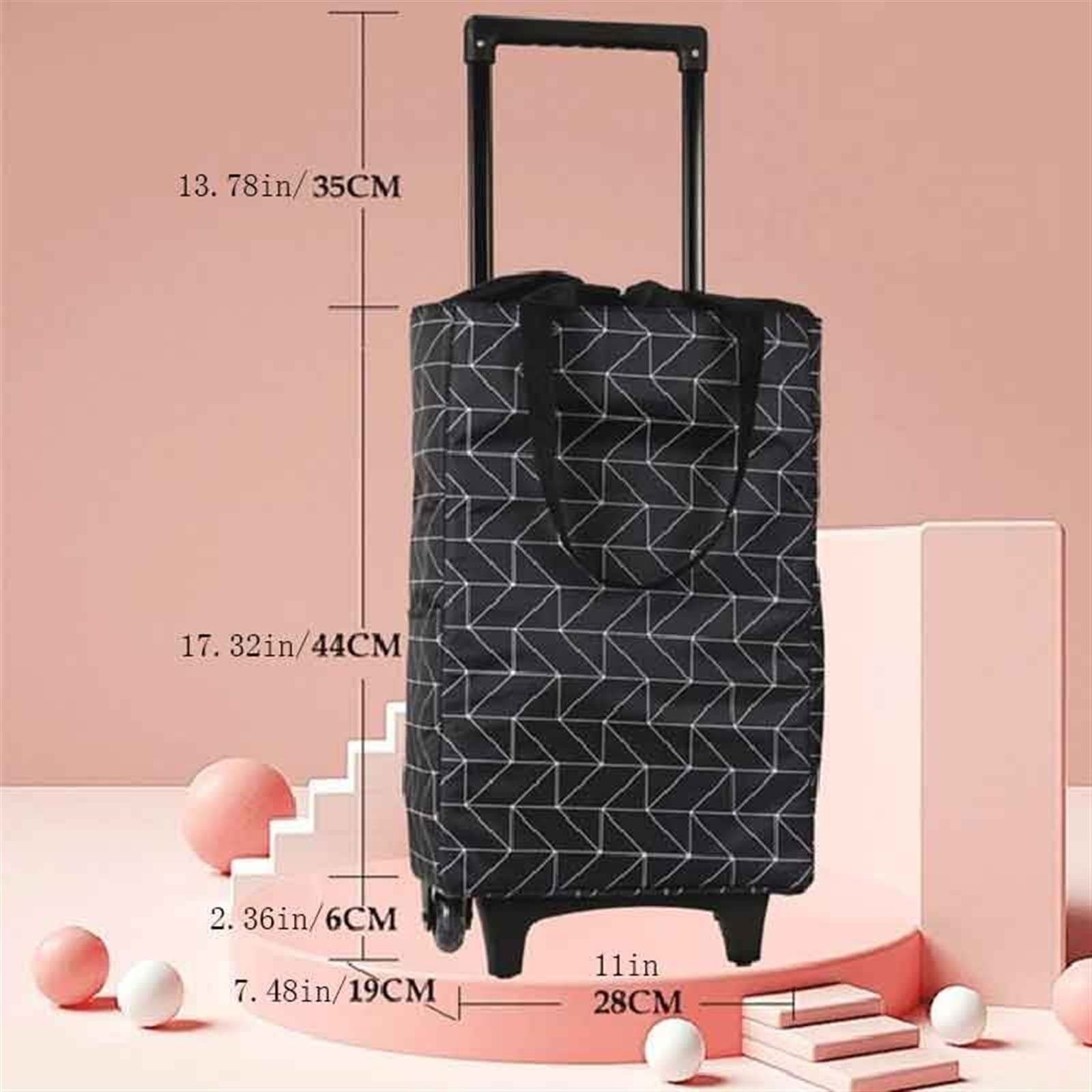 YHNNH， Einkaufstrolleys Faltbare Einkaufstasche Damen Großer Ziehwagen Einkaufstaschen for Organizer Tragbare Einkaufstrolleytaschen Gemüse Kaufen Tragbare Mehrzweckkarren