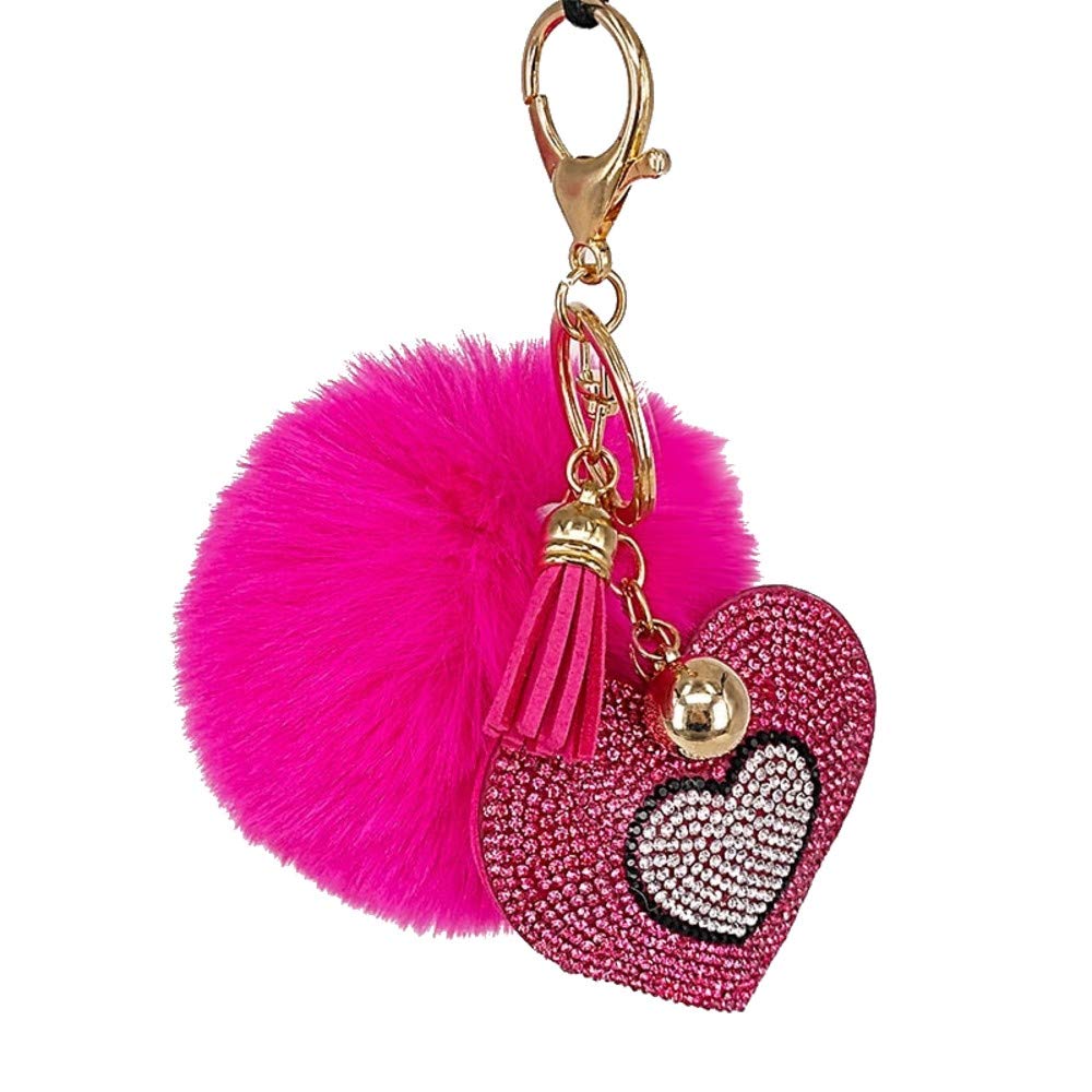 PEACHIEZ Keychain Heart Women's Bags Key Ring Handmade Accrssories Keychains Pendants Charming Suspension Decoration