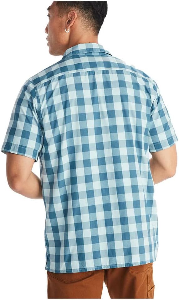 MARMOT Muir Camp Novelty Short Sleeve Cloud Blue/Dusty Teal LG