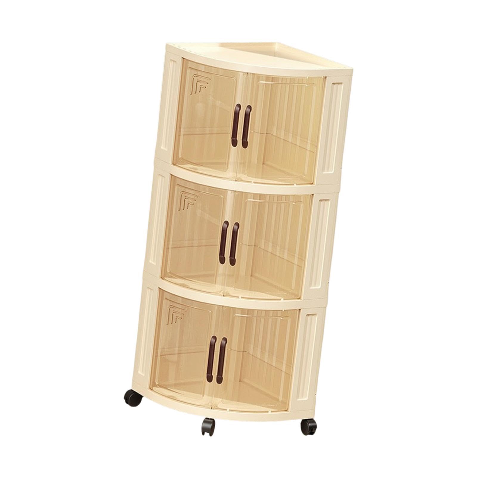 Yajuyi Multifunktionaler Aufbewahrungswagen, Snack Organizer, Eckrollwagen für Kommode, Bastelbedarf, Schmuck Und Kosmetik, 3 Stufen