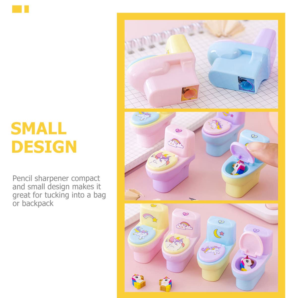 SHINEOFI 4 Sätze Briefpapier Stationery Cute Pencil Sharpener Bleistift Anspitzer Tragbarer Kinderspitzer Entzückender Kinderspitzer Plastik 12 Stück * 4