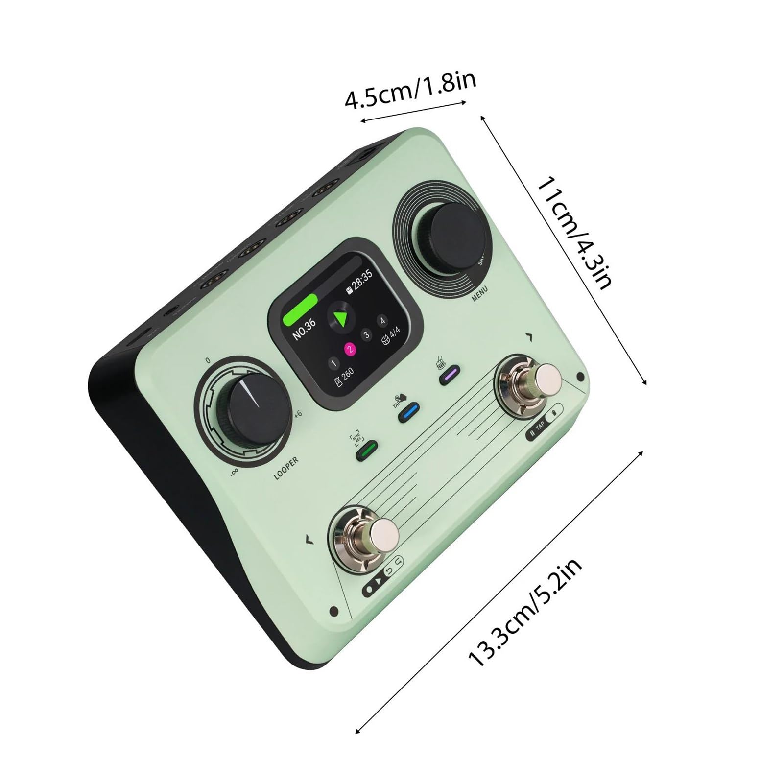 Automat Perkusyjny Looper Efekty Gitarowe Podwójny 5 Godzinny Stereofoniczny Zapis(Green US)