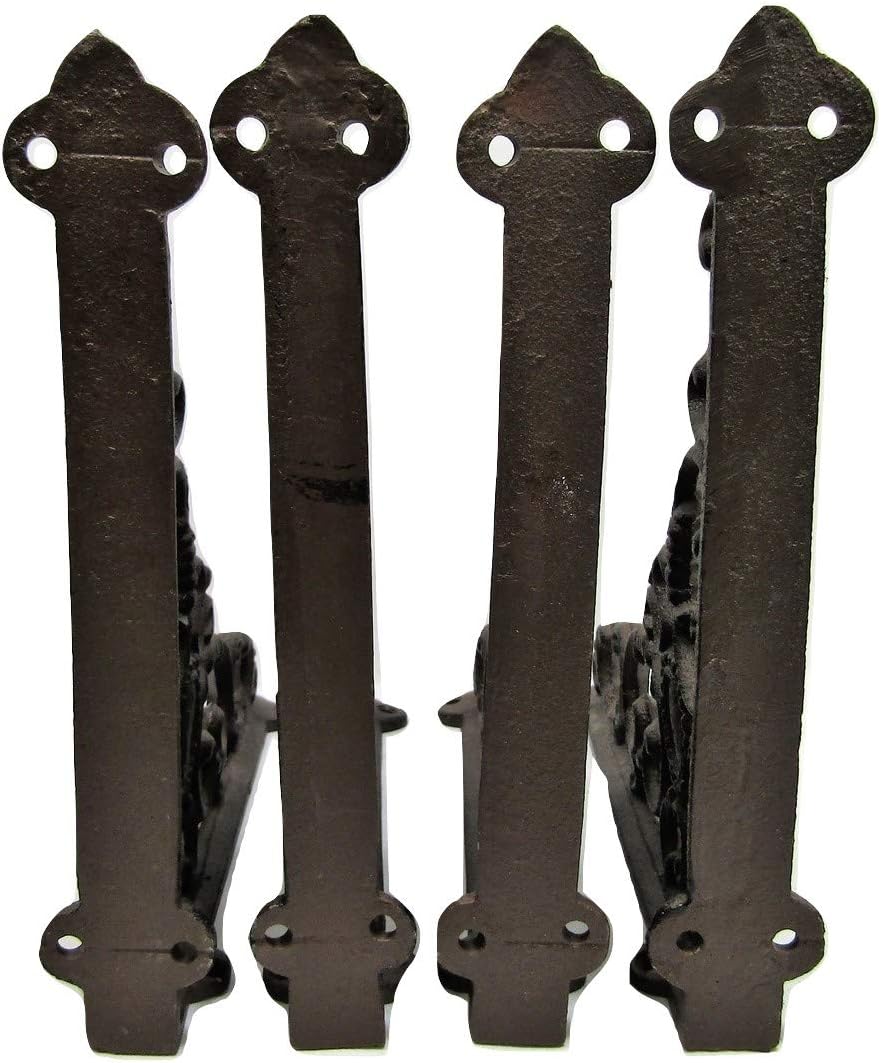 Shelf Brackets Braces Cast Iron Cameo 8 x 8 Inch Rustic Antique Style Set of 4
