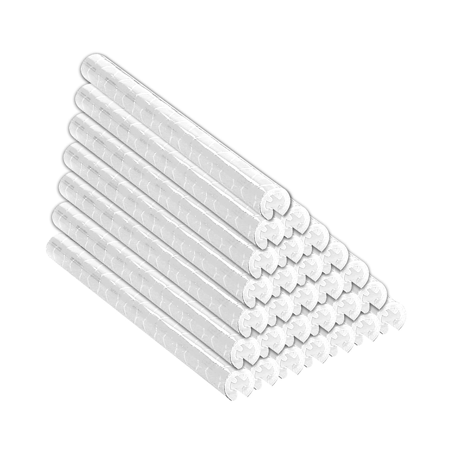 wellrun 48 Pcs Bike Spoke Reflectors,Bicycle Wheel Reflective Clips for Night Riding Safety,360 Degree Visibility Tube Warning Strip Covers for Road Mountain Wheelchair(White)