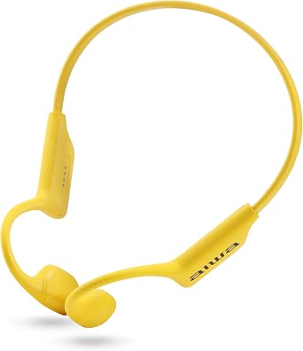 Aiwa - Bluetooth Headphones, Prodigy Swim Bone Conduction, Wireless Waterproof IP68 Sports Headset with 8GB MP3 Storage, 12-Hour Playtime, Open-Ear Design for Swimming, Running & Workouts Yellow