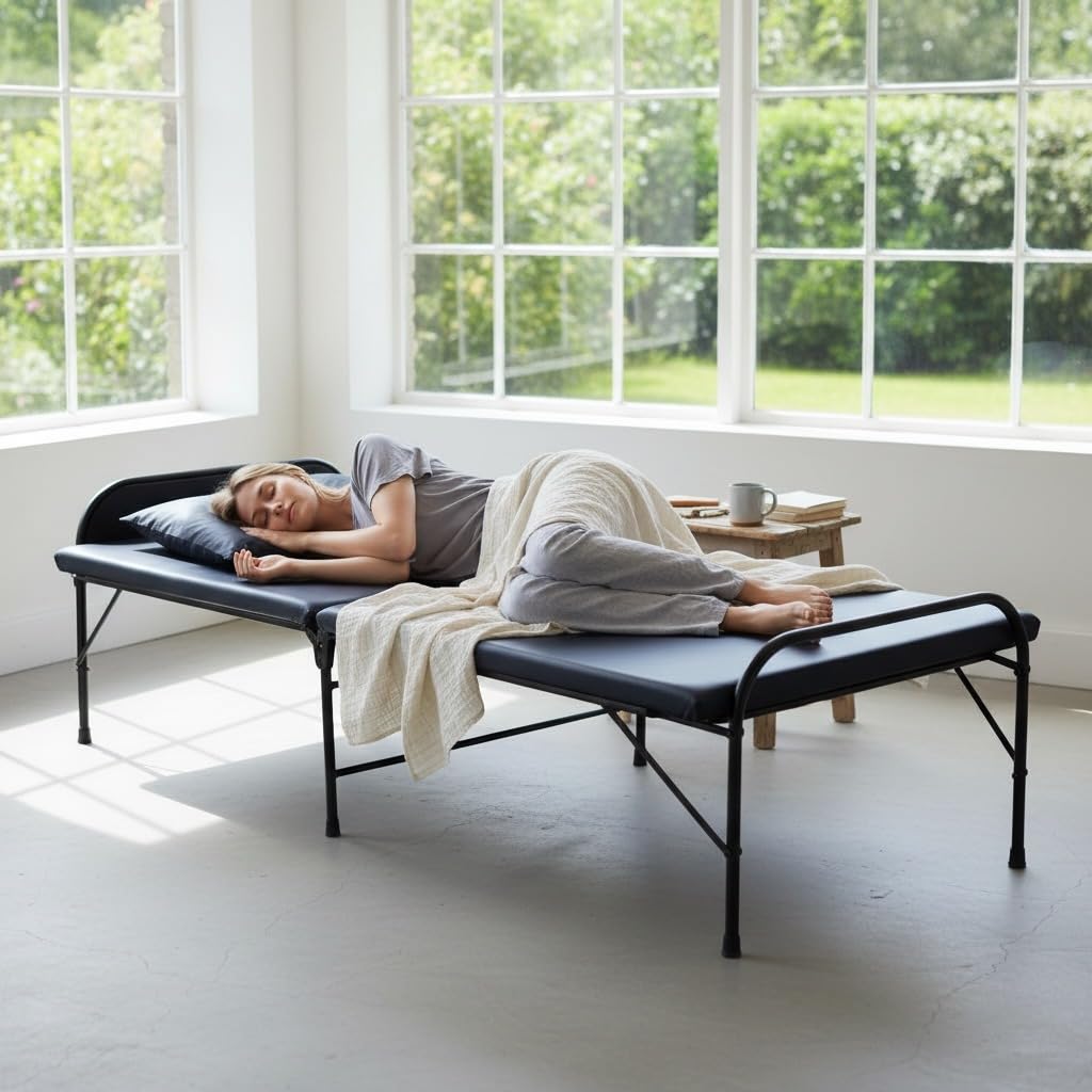 Nattnak Premium Folding Bed Single with Mattress | Heavy Duty Metal Cot | Portable Foldable Bed 3ft x 6ft | Space-Saving Multi-Purpose Bed | No Assembly | Ideal for Bedroom & Rented Apartments-image-37