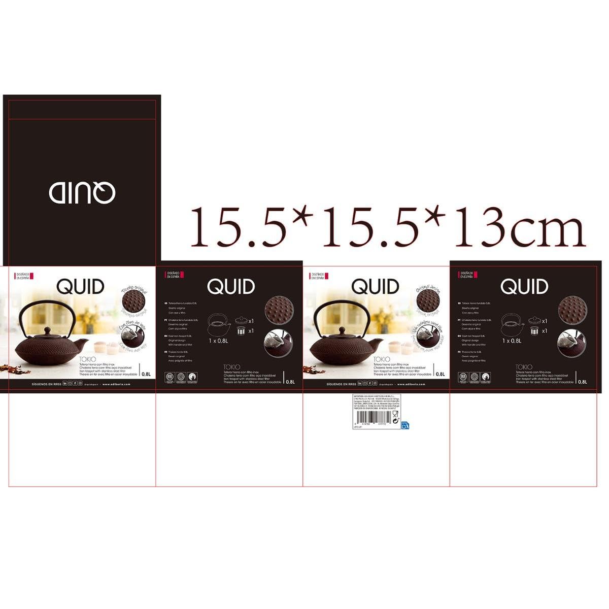 Quid Tokio Théière en Fer avec Filtre en Acier Inoxydable 0,8 l
