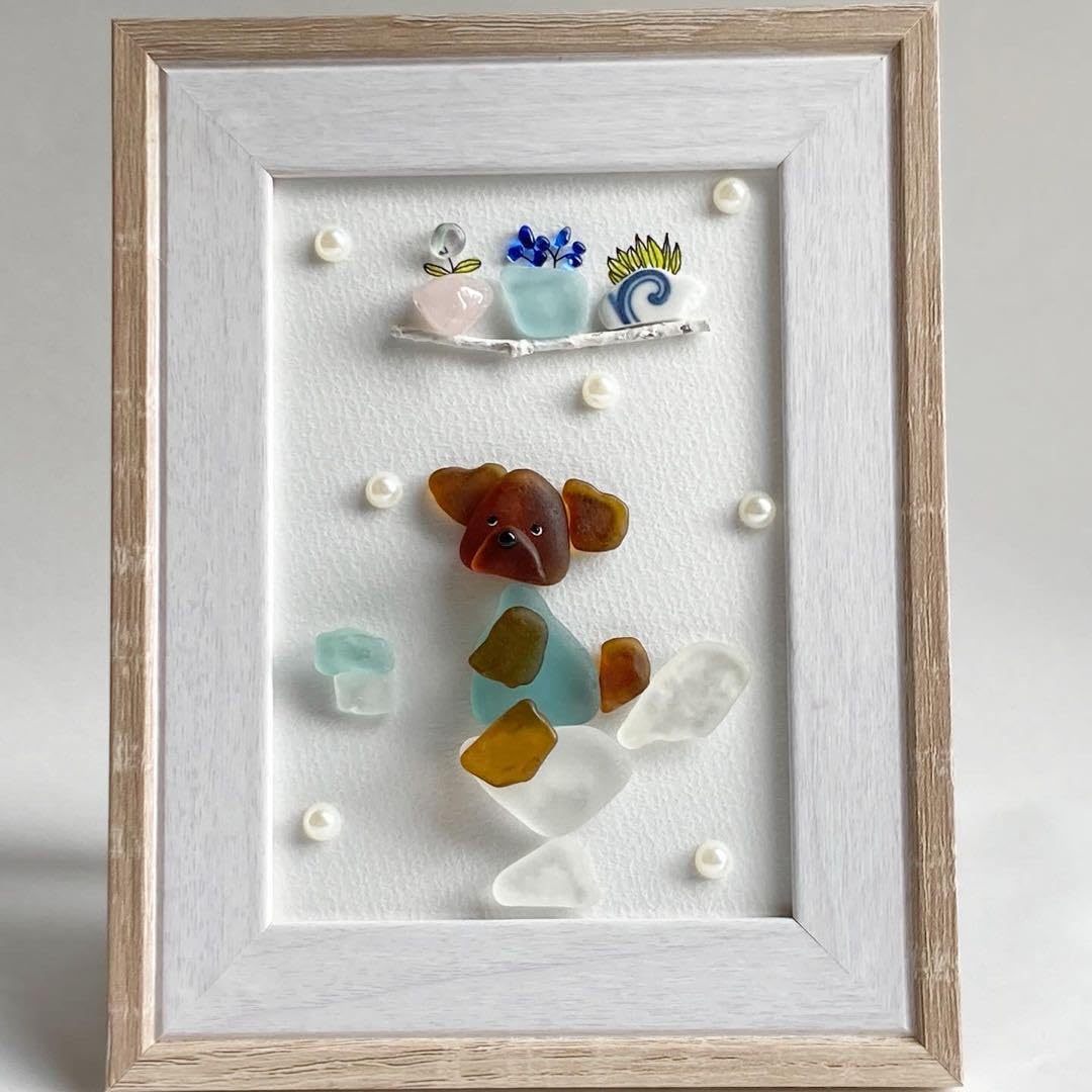 Amazon.co.jp: うちの子シーグラスアート トイプードル トイレット 犬