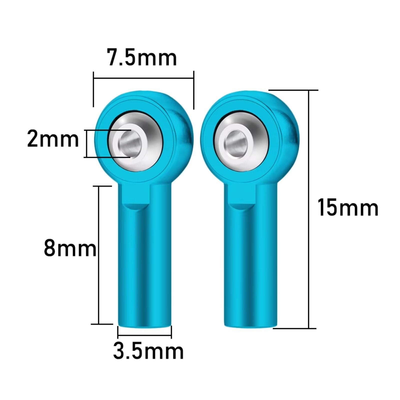 RC Décorations Modèles Pour 10 Pièces Embout Biellette Direction Universel M2 En Métal Boucle Rotule Direction Pour Mini-embout Biellette Direction Bateaux Radiocommandés(Silver)