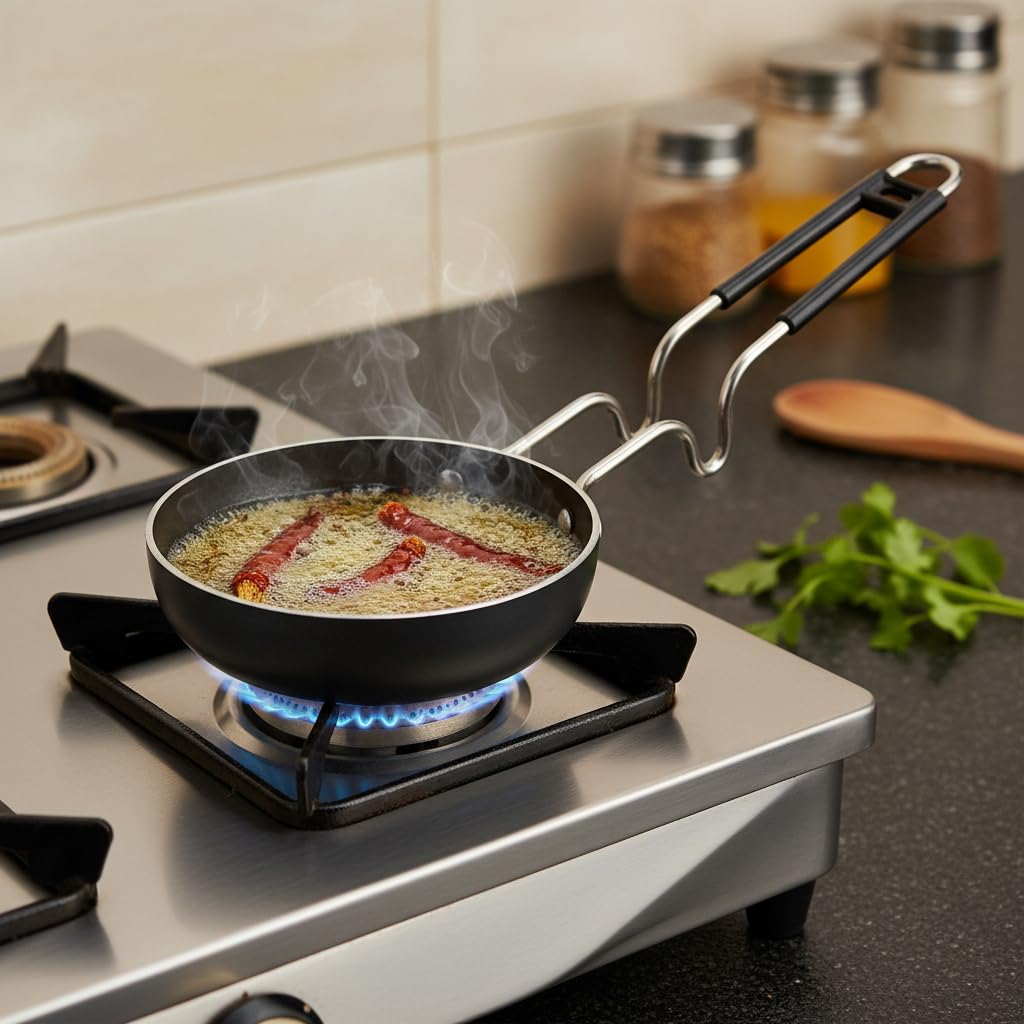 LAZYwindow Iron Tadka Pan - Authentic Indian Cooking -4