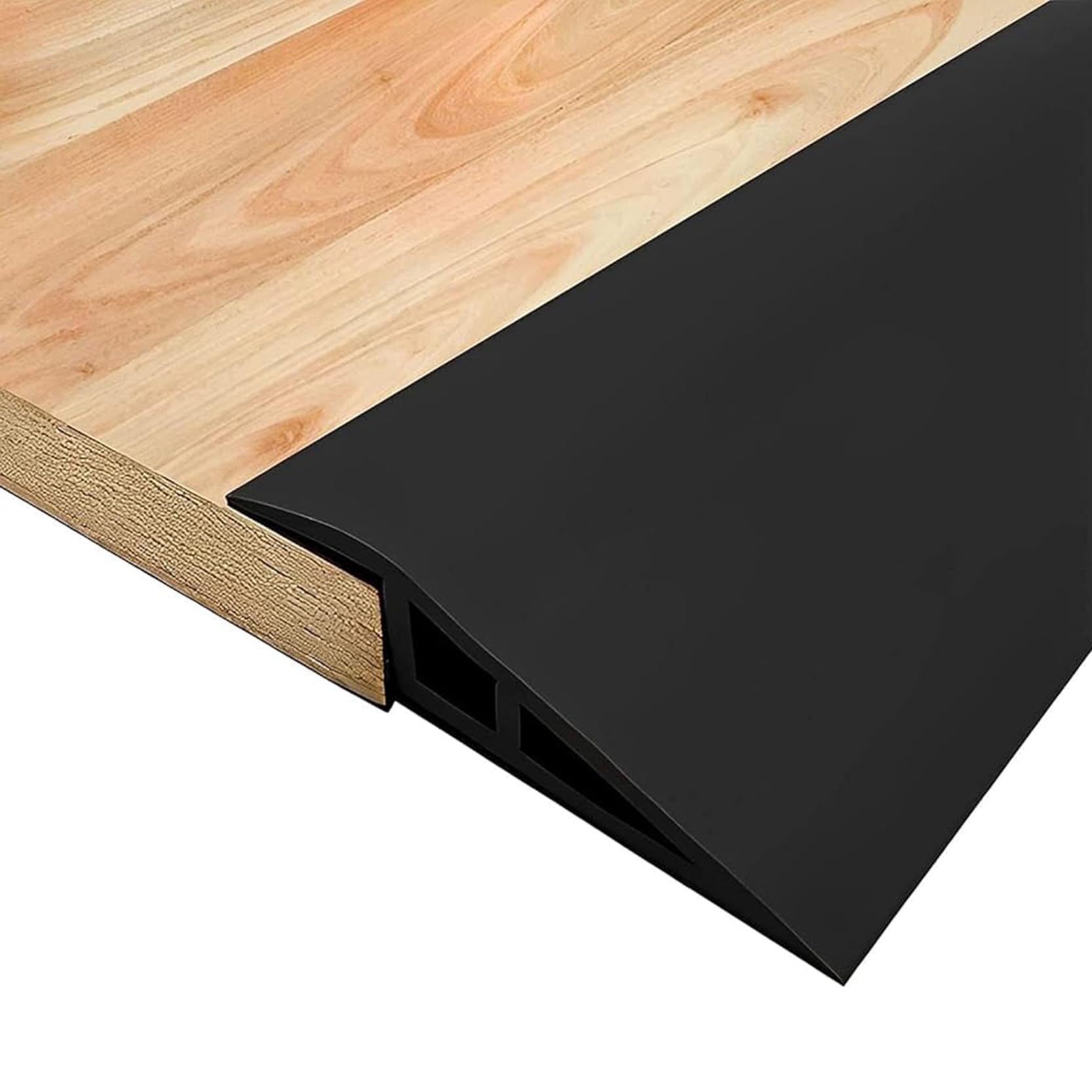 GOUZIBHD 2M Door Floor Threshold Transition Strip,Floor Transition Strip,Overlap Edge Reducer,Carpet to Tile Transition Edging Trim for Tile,Wood,Floor Tile(Color:Black)