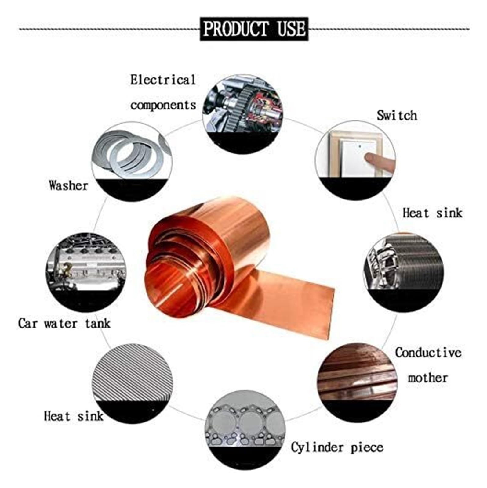 Nastro di Rame, Nastro in Lamina di Rame Puro, Foglio 1000 mm x 100 mm, Spessore 0,1-1 mm(Thickness 0.4mm)