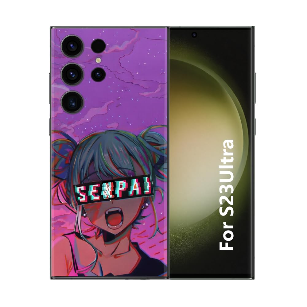 Compatible with Samsung Galaxy S23 Ultra Anime Girl Case,Cute Kawaii Waifu Sexy Japanese Anime Girl Vaporwave Senpai Cartoon for Samsung Case Boys Girls,Soft Silicone Case for Samsung