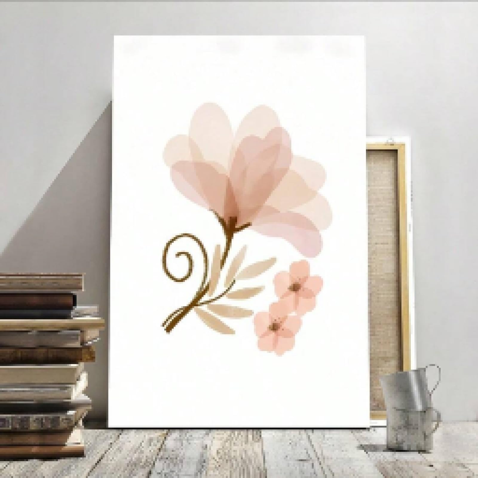 Póster de lienzo texturizado con diseño de mariposas para pared de guardería, pintura de flores, decoración de pared para dormitorio y sala de estar, carteles e impresiones de 80 x 120 cm sin marco