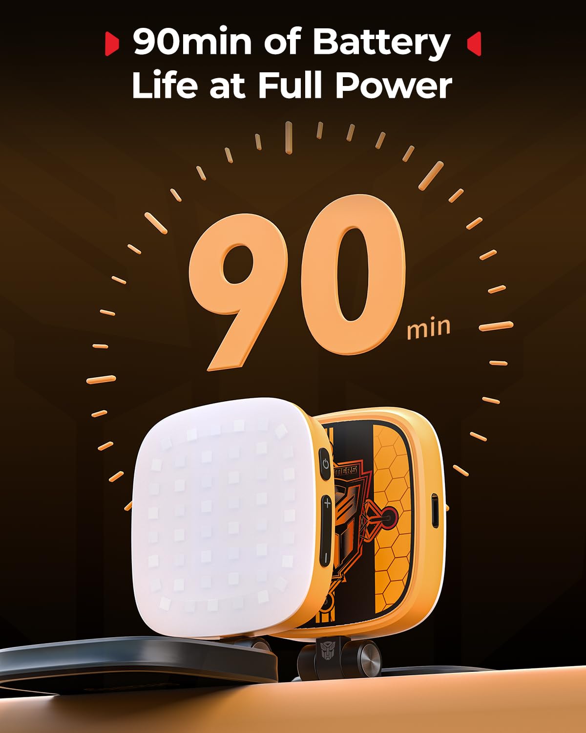 SMALLRIG Magnetyczna lampa do selfie do iPhone'a, lampa do telefonu z lusterkiem, natychmiastowe mocowanie do MagSafe, do selfie, wideokonferencji, Vibe P48 BumbleBee Edition - 5513